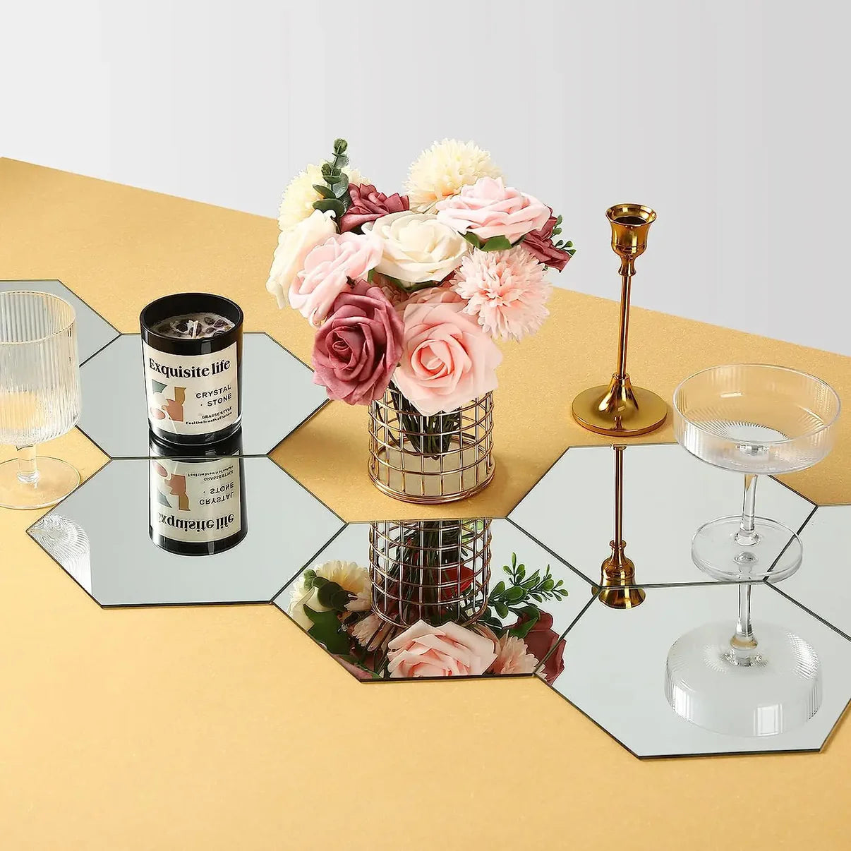 Autocolante Oglindă Hexagonale Perete (17,5X15,5)